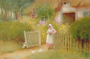 Feeding the Doves by Arthur Claude Strachan